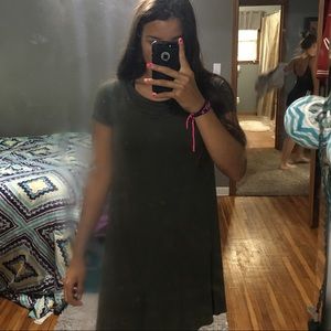 Flowy army green dress